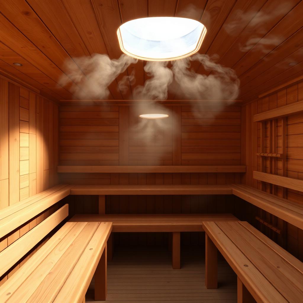 Interior of finished sauna